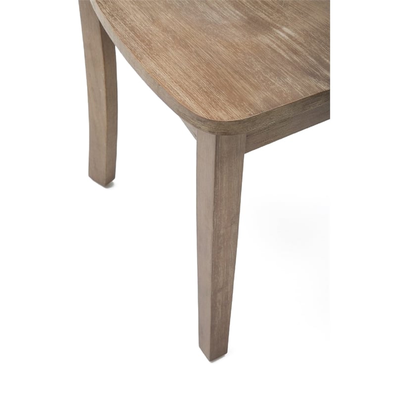 Boraam Wood Boulder Dining Chair in Barnwood Wire-Brush  Brown finish (Set of 2)