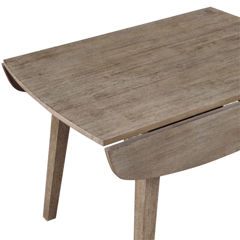 Boraam Wood Boulder 3-Piece Dining Set in Barnwood Wire-Brush Brown finish