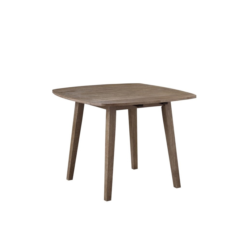 Boraam Wood Boulder 3-Piece Dining Set in Barnwood Wire-Brush Brown finish