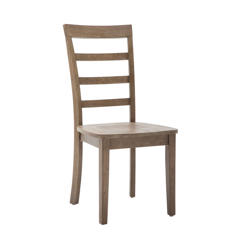 Boraam Wood Boulder 3-Piece Dining Set in Barnwood Wire-Brush Brown finish