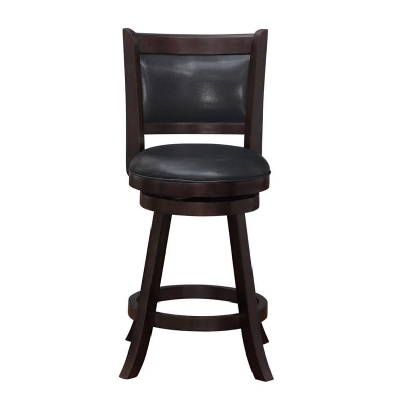 Boraam Wood Rhea Swivel Counter Height Stool in Merlot Finish