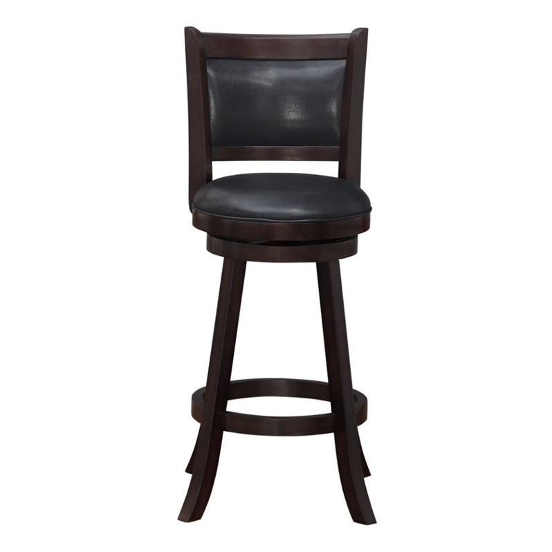Boraam Wood Rhea Swivel Bar Height Stool in Merlot Finish