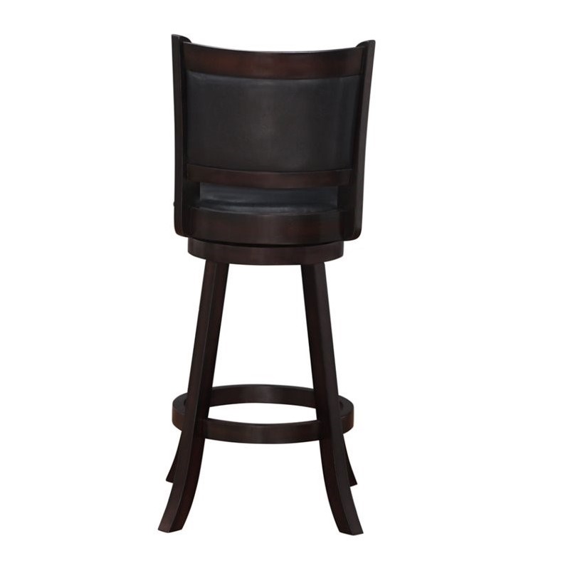 Boraam Wood Rhea Swivel Bar Height Stool in Merlot Finish
