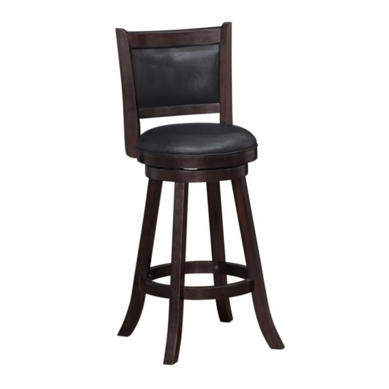 Boraam Wood Rhea Swivel Bar Height Stool in Merlot Finish