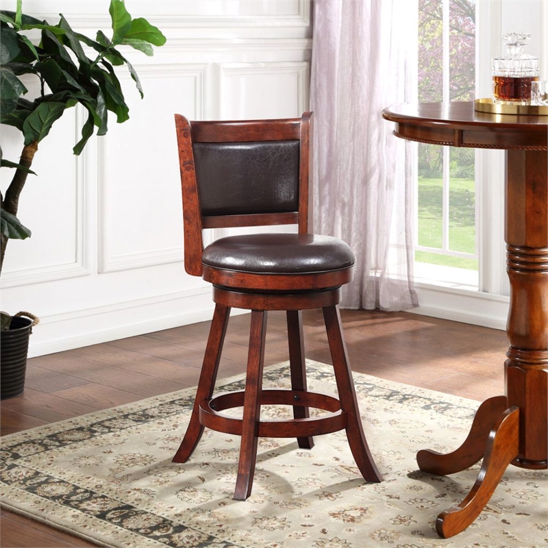 Boraam Rhea Swivel Counter Height Stool in Hazelnut