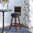 Boraam Wood Rhea Swivel Bar Height Stool in Hazelnut Brown Finish