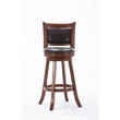 Boraam Wood Rhea Swivel Bar Height Stool in Hazelnut Brown Finish