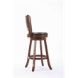 Boraam Wood Rhea Swivel Bar Height Stool in Hazelnut Brown Finish