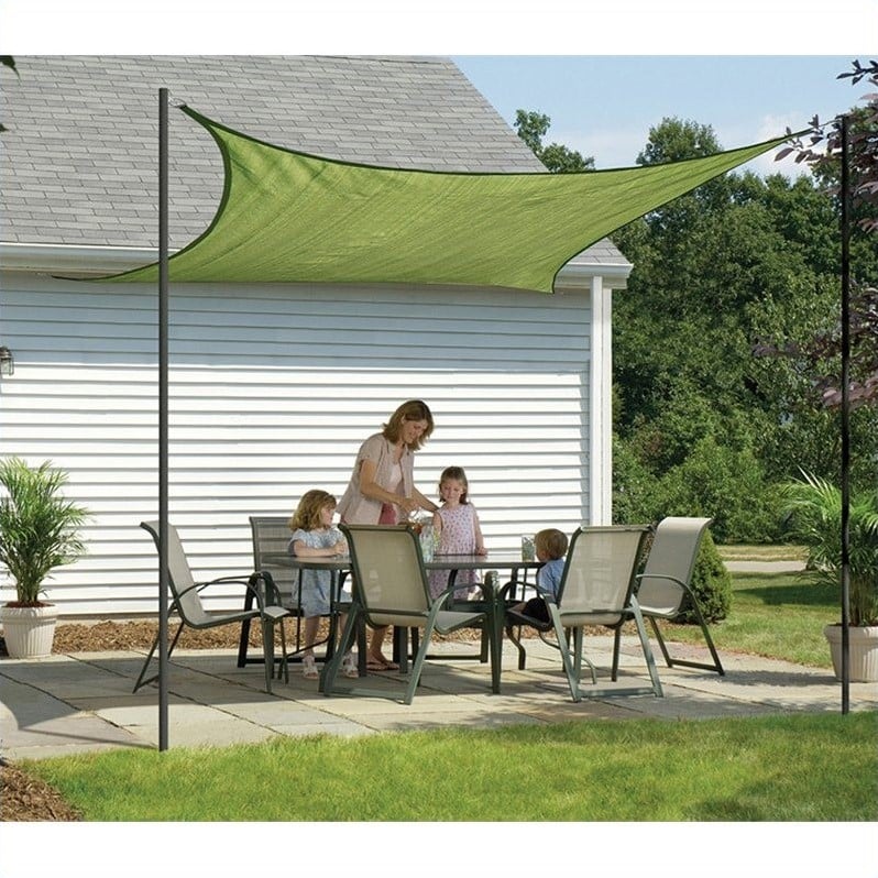 ShelterLogic ShadeLogic 16' Square Sun Shade Sail in Lime Green   25677