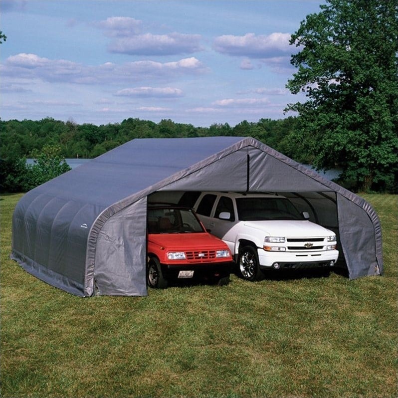 ShelterLogic 22'x20'x10' Peak Style Shelter in Gray   78431