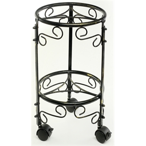 ORE International 18-inch Tall Metal Plant Stand in Black/Gold