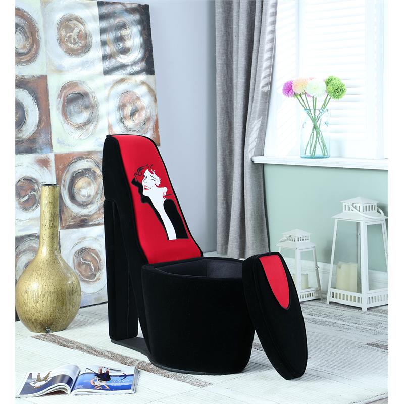 high heel shoe chair with storage