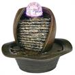 ORE International Polyresin Indoor Tabletop Fountain with LED Light in Brown