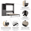Bestar Pur Queen Murphy Bed and Shelving Unit with Drawers (90W) in Bark Grey