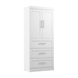 Bestar Pur 36W Wardrobe with Drawers in White - Engineered Wood