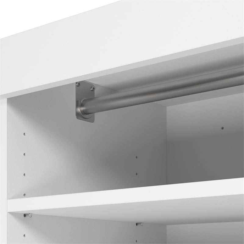 Bestar Pur 36W Wardrobe with Drawers in White - Engineered Wood