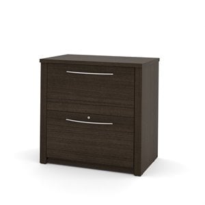 bestar embassy 2 drawer lateral wood file storage cabinet in dark chocolate