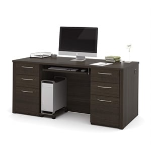Bestar Embassy 66&quot Executive Desk in Dark Chocolate