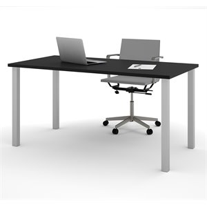 bestar writing desk with square metal legs in black
