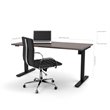 Bestar Electric Height Adjustable Work Table in Bark Gray