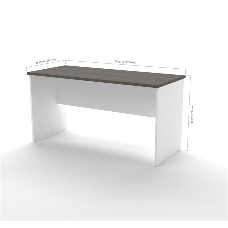 Bestar Innova Executive Desk In White And Antigua 92800 2152