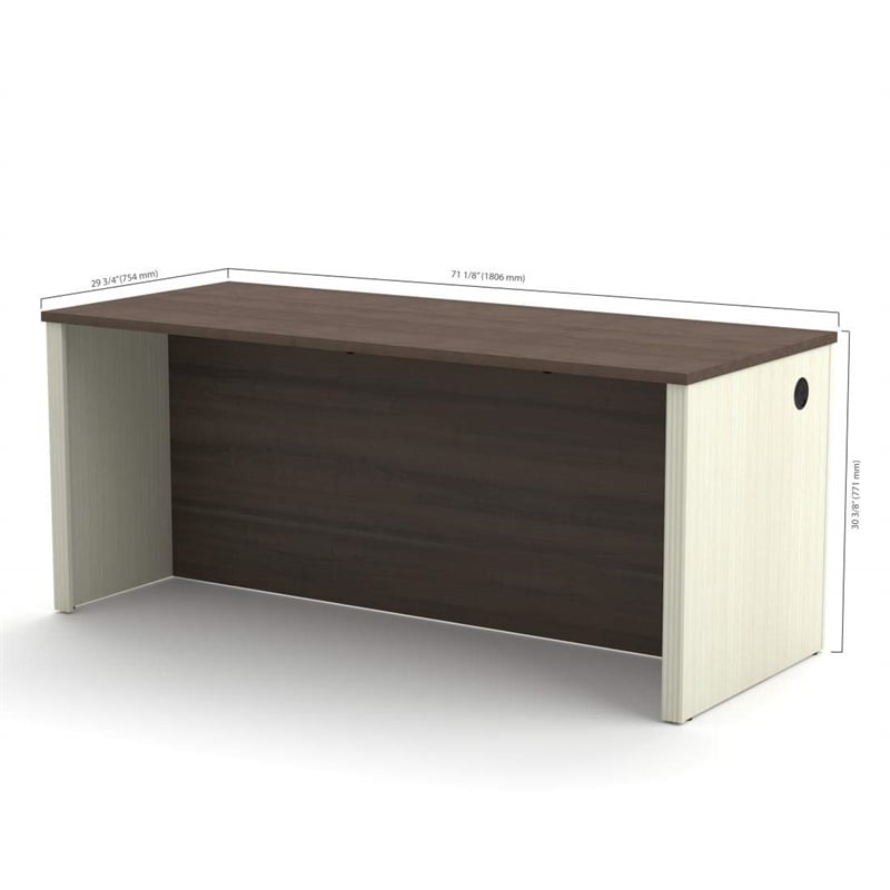 Bestar Prestige Plus Executive Desk in White Chocolate and Antigua