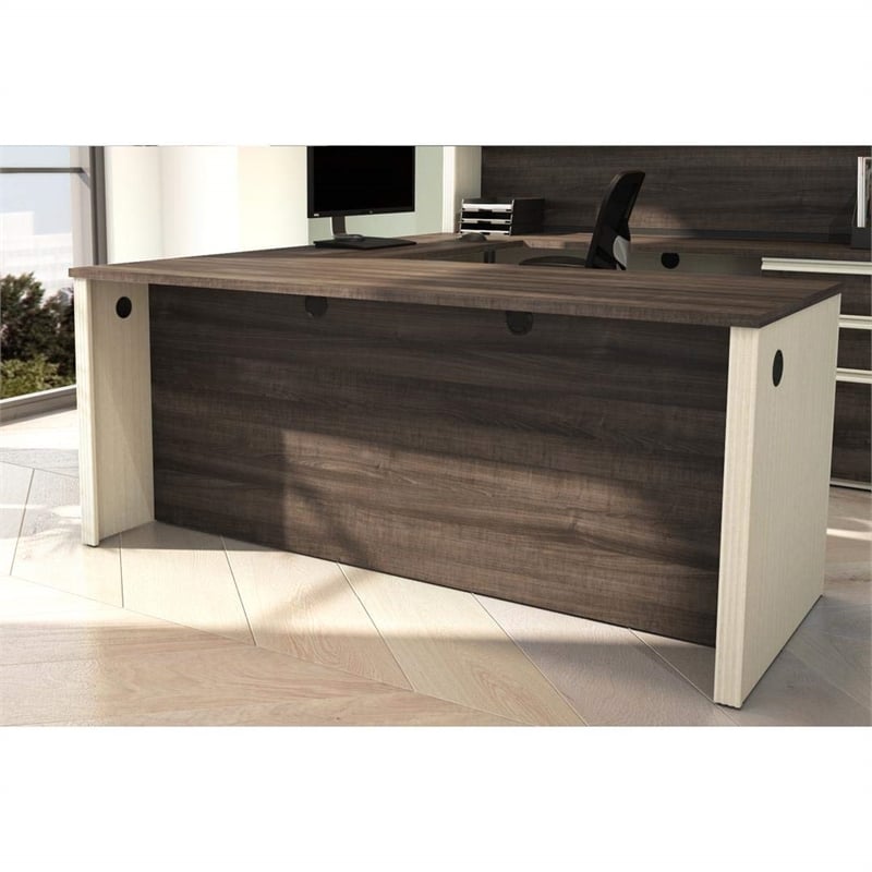 Bestar Prestige Plus Executive Desk in White Chocolate and Antigua