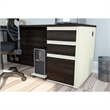 Bestar Prestige Plus 3 Drawer Pedestal in White Chocolate and Antigua