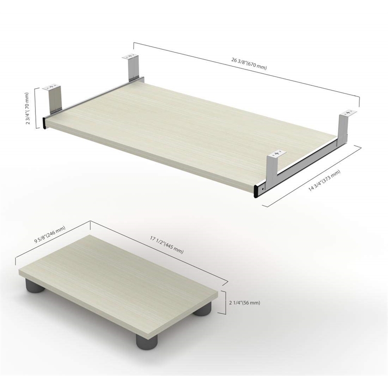 Bestar Prestige Plus Keyboard Shelf and Cpu Platform Set