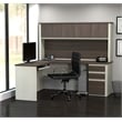 Bestar Prestige Plus L-Desk with Hutch in White Chocolate and Antigua