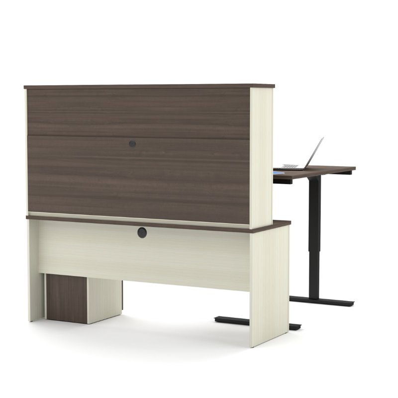 Bestar Prestige Plus Height Adjustable L-Desk with Hutch