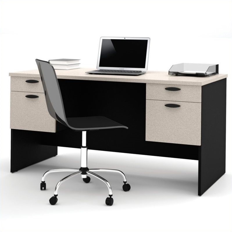 Bestar Hampton Home Office Computer Desk In Sand Granite Charcoal Bestar Hampton Home Office Computer Desk In Sand Granite Charcoal