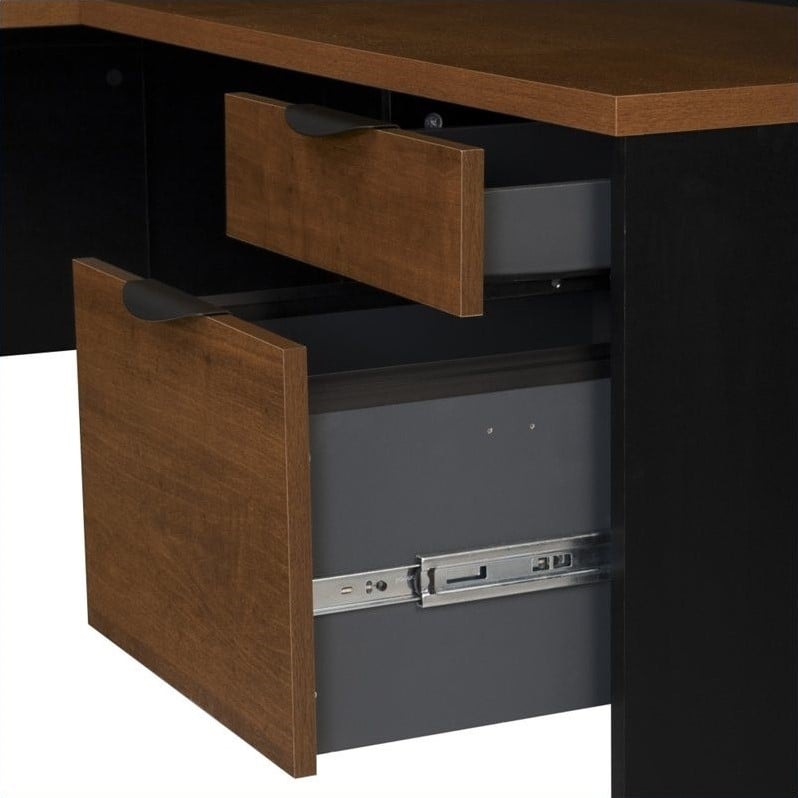 Bestar Innova LShape Desk Set in Tuscany Brown 9285263