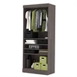 Bestar Pur 36W Closet Organizer in Bark Gray - Engineered Wood