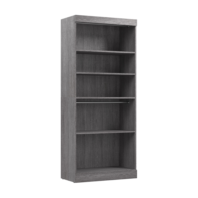 Bestar Pur 36W Closet Organizer in Bark Gray - Engineered Wood