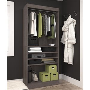 Bestar Pur 36W Closet Organizer in Bark Gray - Engineered Wood