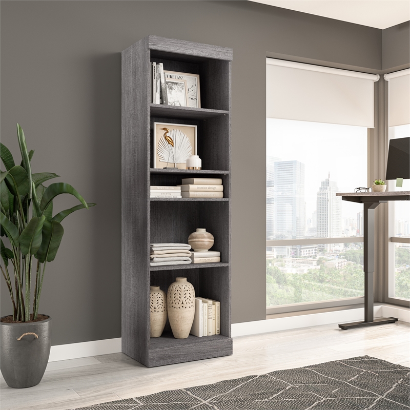 Bestar Pur 25W Closet Organizer in Bark Gray - Engineered Wood