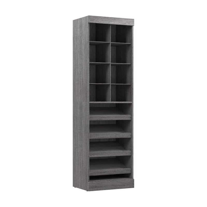 Bestar Pur 25W Closet Shoe Organizer in Bark Gray - Engineered Wood