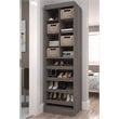 Bestar Pur 25W Closet Shoe Organizer in Bark Gray - Engineered Wood