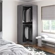 Bestar Pur 33W Corner Closet Organizer in Bark Gray - Engineered Wood