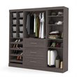 Bestar Pur 86W Closet Organizer System in Bark Gray - Engineered Wood