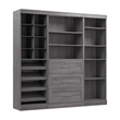 Bestar Pur 86W Closet Organizer System in Bark Gray - Engineered Wood