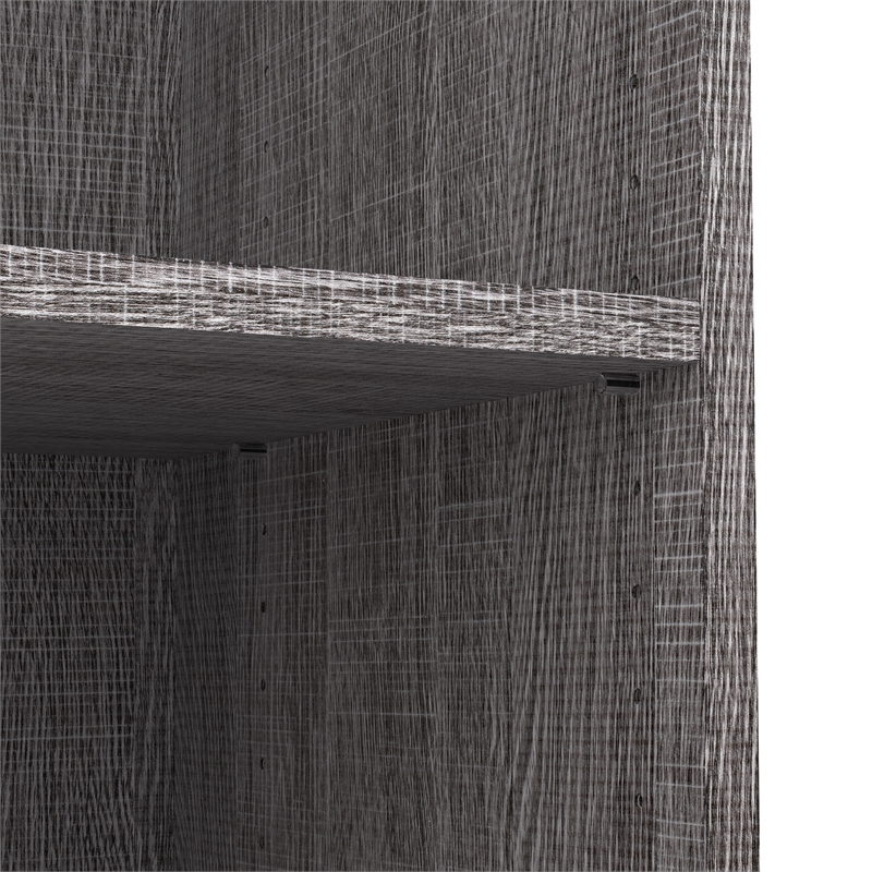 Bestar Pur 86W Closet Organizer System in Bark Gray - Engineered Wood