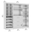 Bestar Pur 86W Closet Organizer System in Bark Gray - Engineered Wood