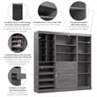 Bestar Pur 86W Closet Organizer System in Bark Gray - Engineered Wood