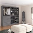 Bestar Pur 86W Closet Organizer System in Bark Gray - Engineered Wood