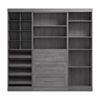 Bestar Pur 86W Closet Organizer System in Bark Gray - Engineered Wood