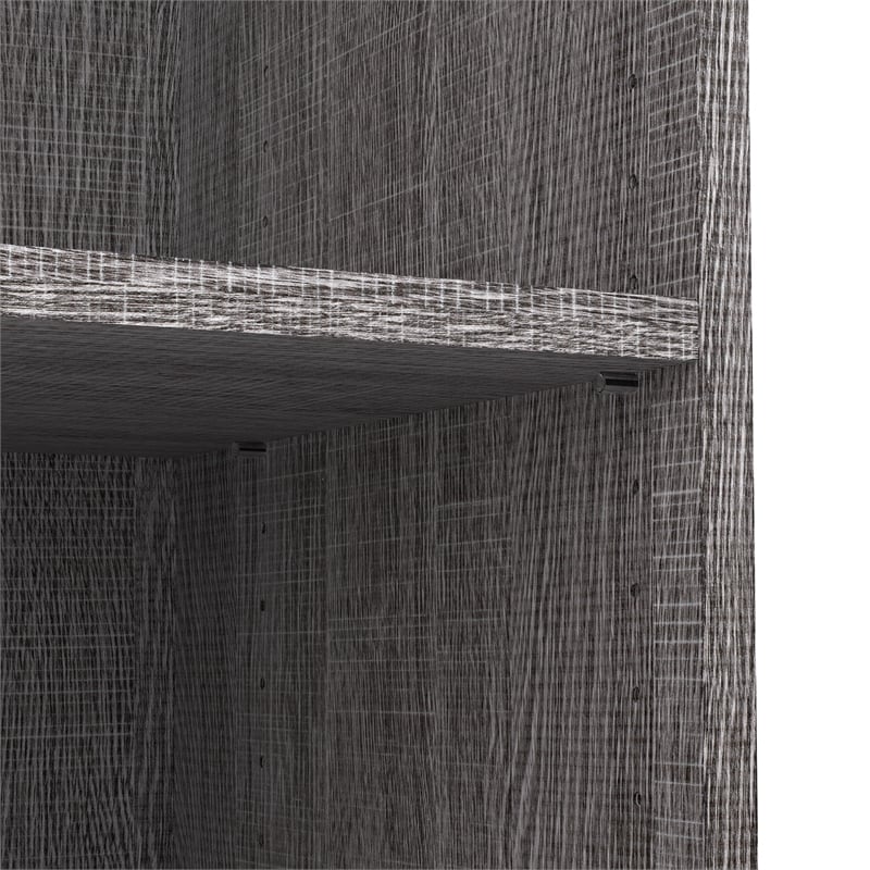 Bestar Pur 83W Walk-In Closet Organizer in Bark Gray - Engineered Wood