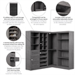Bestar Pur 83W Walk-In Closet Organizer in Bark Gray - Engineered Wood