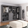 Bestar Pur 83W Walk-In Closet Organizer in Bark Gray - Engineered Wood